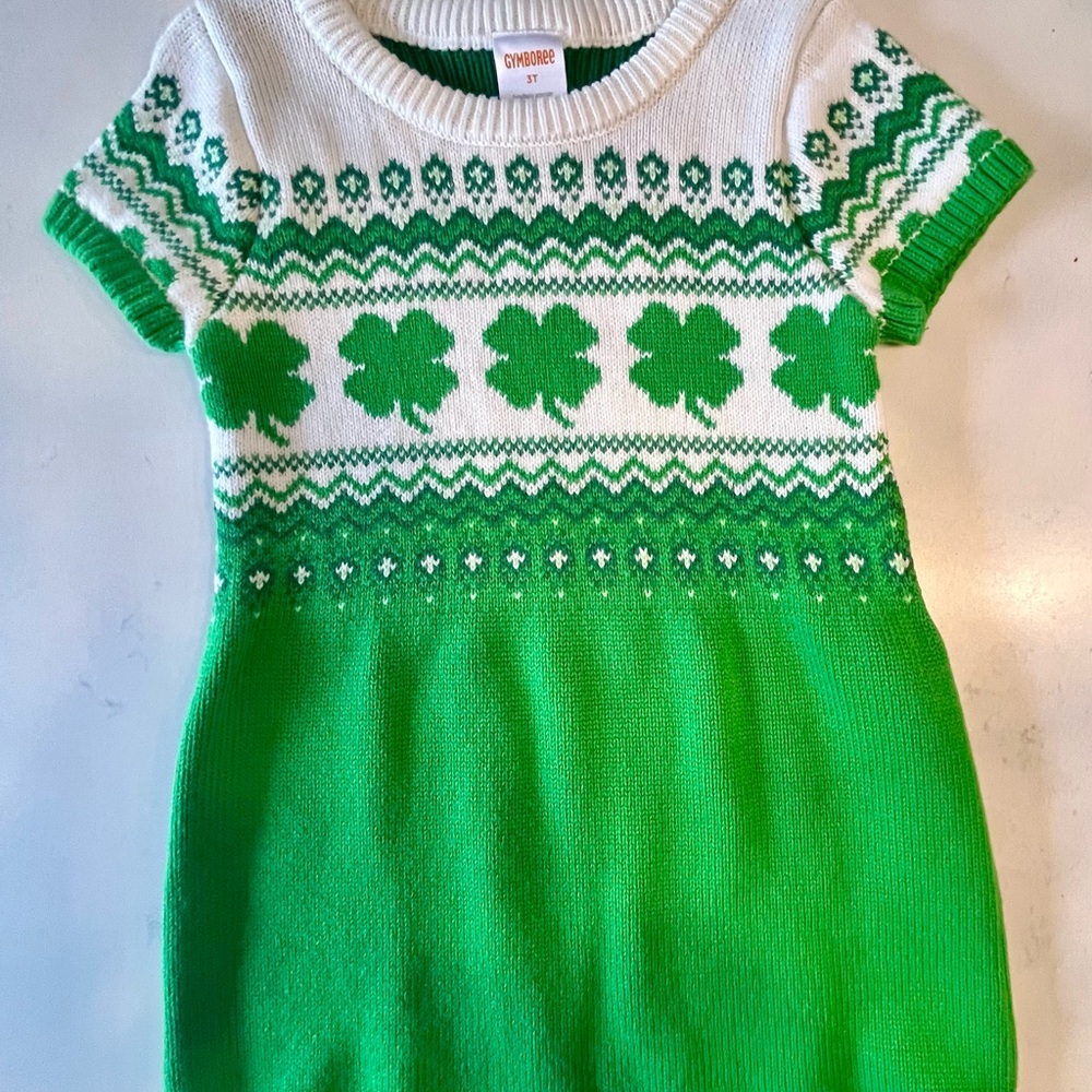 Gymboree Green and White Kids Casual Dress